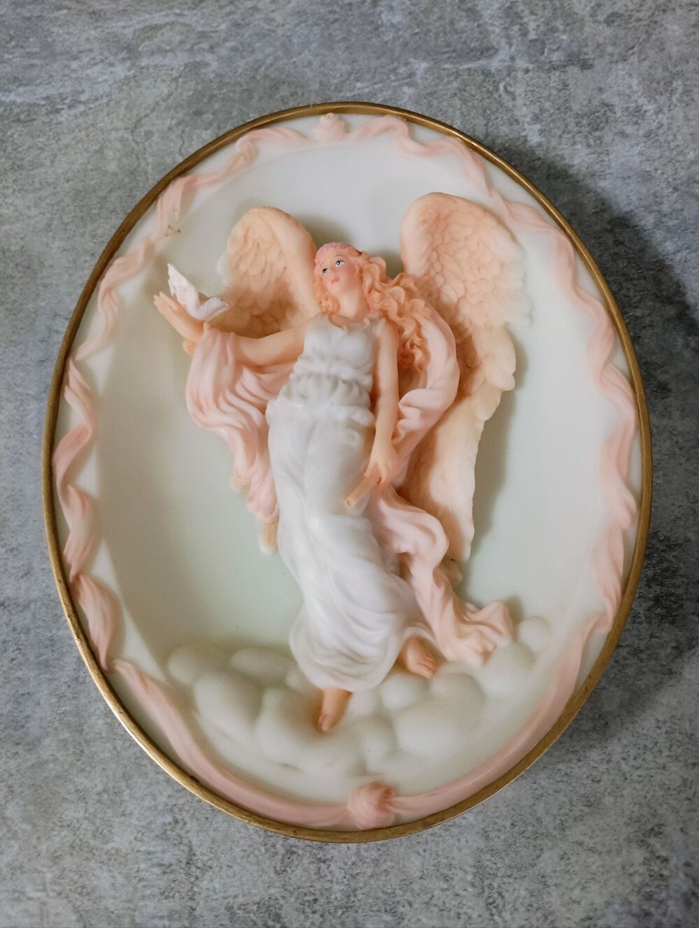 Seraphim Classics Collectable Angel Wall  Plaque - Pink and Cream